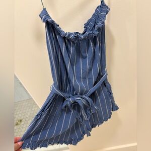 Billabong Blue and White Striped Romper